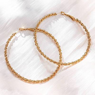 304 Stainless Steel Hoop Earrings EJEW-S250-02A-G-1