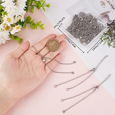 25Pcs 304 Stainless Steel Chain Bracelet Makings AJEW-BBC0002-16-1