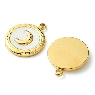 Ion Plating(IP) 304 Stainless Steel Pave Shell Pendants FIND-Z028-12G-1