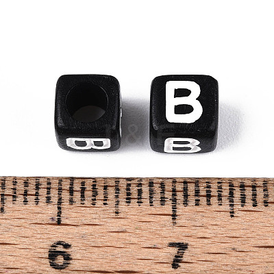 Initial Acrylic Horizontal Hole Beads OACR-ZX006-35B-1