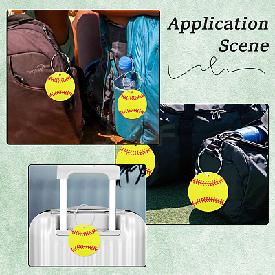 12Pcs PVC Baseball Luggage Tags AJEW-SP0004-23B-1