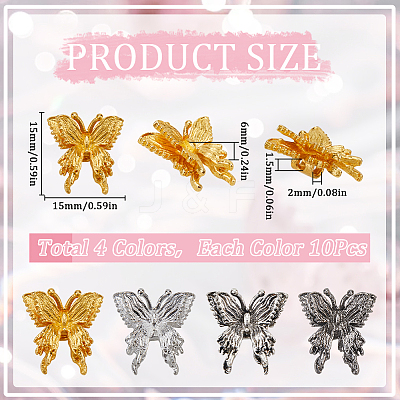 40Pcs 4 Colors Alloy Beads FIND-SC0011-90B-1