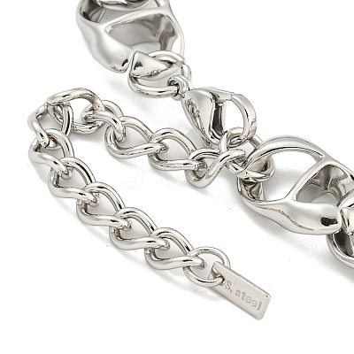 Non-Tarnish 304 Stainless Steel Twisted Chain Bracelets for Women BJEW-A017-02P-1