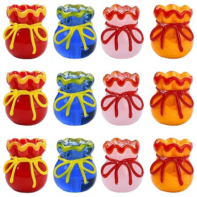 12Pcs 4 Colors Imitation Jade Glass Beads GLAA-CJ0002-97-1