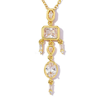 Brass Micro Pave Cubic Zirconia Pendants CU-OY001-85G-01-1