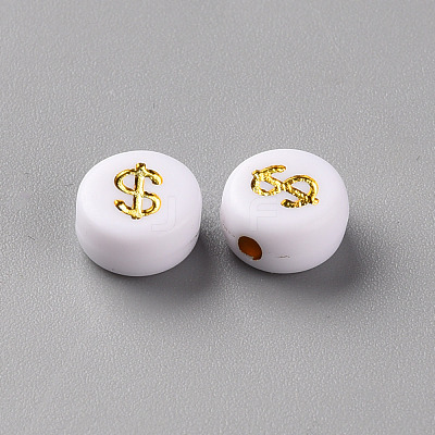 Plating White Acrylic Beads MACR-Q241-B001-1