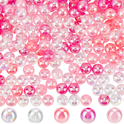 5 Colors Transparent Acrylic Beads MACR-PA0001-03C-02-1