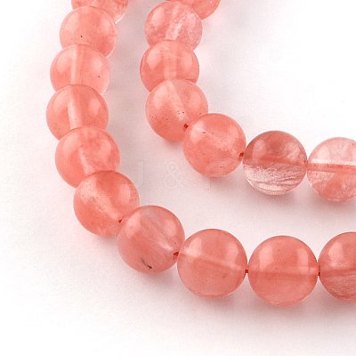 Cherry Quartz Glass Beads Strands X-G-R342-8mm-16-1