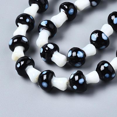 Mushroom Handmade Lampwork Beads Strands LAMP-R116-11-1