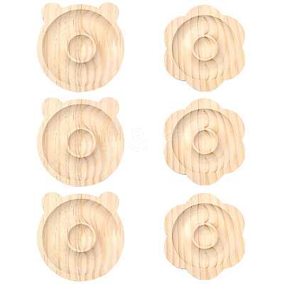 2Pcs 2 Styles Beech Wooden Bangle & Bracelet & Finger Ring & Beads Display Holder Tray AJEW-YW0001-26-1