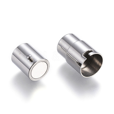 Tarnish Resistant 304 Stainless Steel Locking Tube Magnetic Clasps X-STAS-D159-29-1