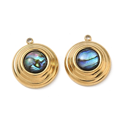 Natural Paua Shell Pendants STAS-G397-07G-02-1