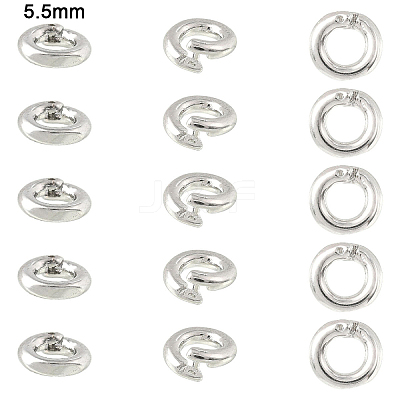 10Pcs Brass Locking Jump Rings KK-YW0003-96A-P-1