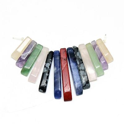 Natural & Synthetic Mixed Stone Bead Strands G-Q481-49-1