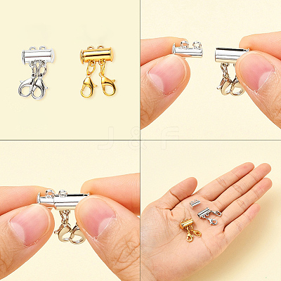 2 Set 2 Style Alloy Magnetic Slide Lock Clasps FIND-YW0001-25-1