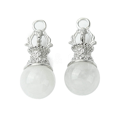 Natural Quartz Crystal Round Pendants G-C114-04P-18-1