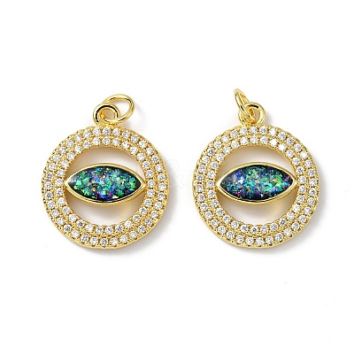 Brass Micro Pave Cubic Zirconia Pendants KK-A197-10G-1