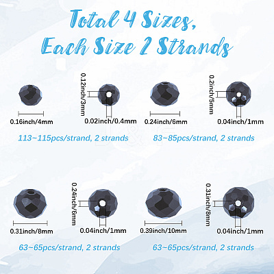 8 Strands 4 Styles Opaque Solid Color Glass Beads Strands EGLA-LT0001-04D-1