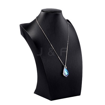 Wood Covered with Leather Necklace Displays NDIS-K001-29-1