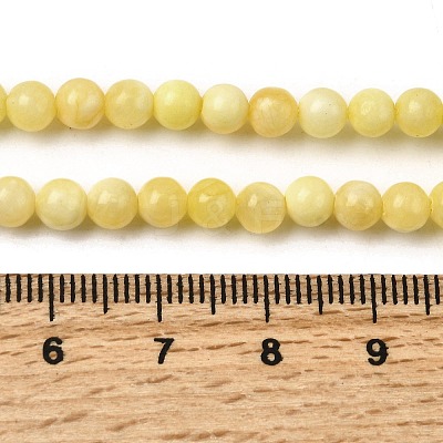 Natural Yellow Jade Beadd Strands G-A274-A01-4mm-1