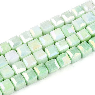 Anti-Tarnish Electroplate Glass Beads Strands GLAA-T025-6mm-10E-1