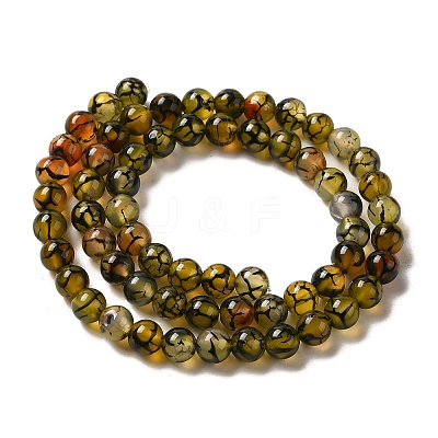 Natural Dragon Veins Agate Beads Strands X-G-G515-6mm-02A-1