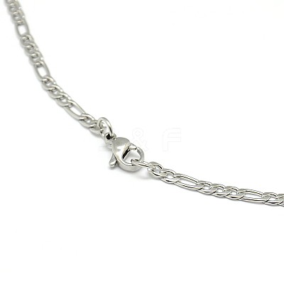 304 Stainless Steel Figaro Chain Necklace Making STAS-A028-N022-1