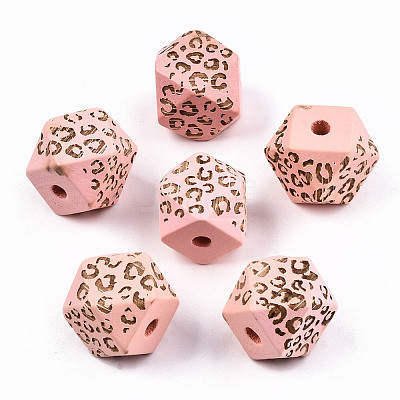 Painted Natural Wood Beads WOOD-T021-51C-11-1