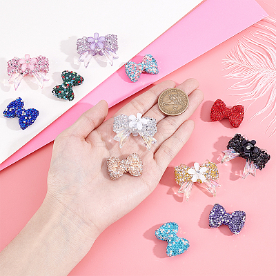 12Pcs 12 Styles Transparent Resin Beads & Handmade Polymer Clay & Rhinestone FIND-GA0008-30-1