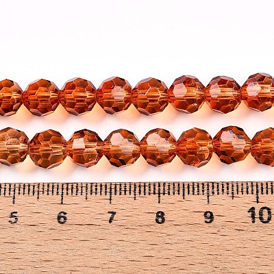 Baking Paint Transparent Glass Beads Strands DGLA-A035-T8mm-A04-1