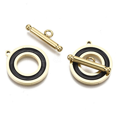 201 Stainless Steel Toggle Clasps X-STAS-R115-14B-G-1