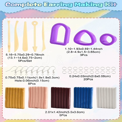 DIY Polymer Clay Dangle Earring Making Kits DIY-YWC0005-05B-1