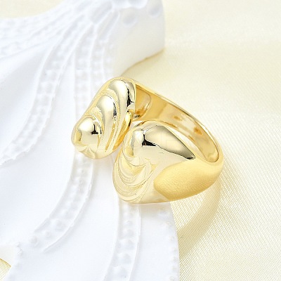 Brass Cuff Rings for Women RJEW-G347-03G-1