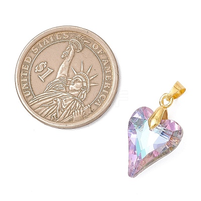 Electroplated Transparent Glass Pendants PALLOY-JF05156-01-1