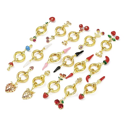 Brass Micro Pave Cubic Zirconia Spring Gate Rings KK-M322-07G-1