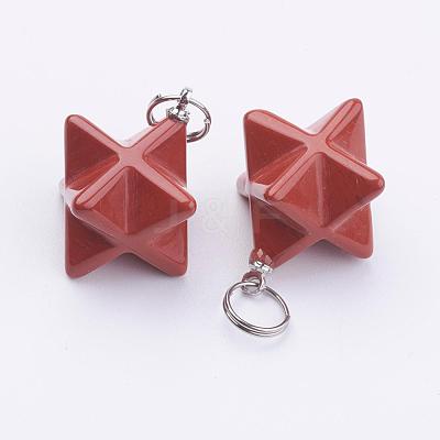 Natural Red Jasper Pendants G-E398-02D-1