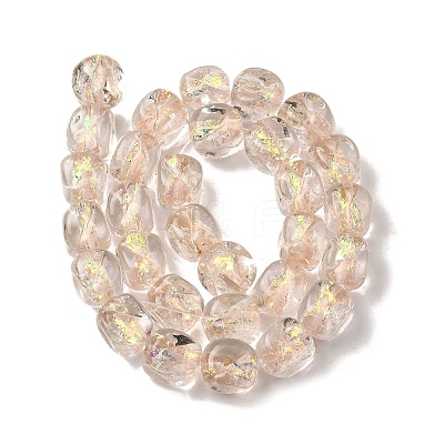 Handmade Foil Lampwork Beads Strands FOIL-C002-01B-1