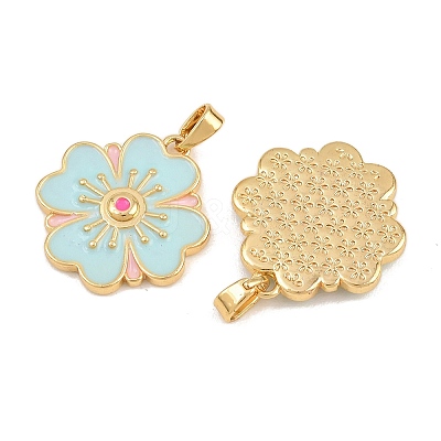 Brass with Enamel Pendants KK-CBA415D-04G-1