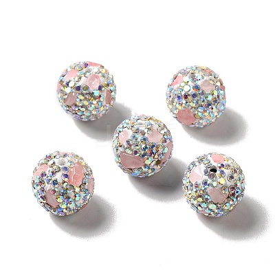 Polymer Clay Rhinestone Beads RGLA-D050-02F-1