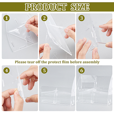 2-Tier 4 Slots Transparent Acrylic Makeup Face Mask Organizers ODIS-WH0002-66-1