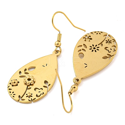 Ion Plating(IP) 304 Stainless Steel Dangle Earrings for Women EJEW-E304-01G-1
