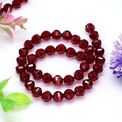 Faceted Round Imitation Austrian Crystal Bead Strands G-M182-8mm-05A-1