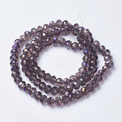 Electroplate Transparent Glass Beads Strands X-EGLA-A034-T4mm-F09-1