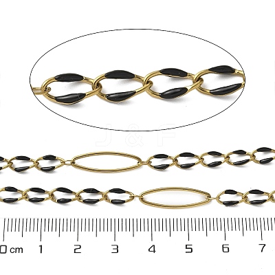 304 Stainless Steel Enamel Link Chains CHS-U003-01G-12-1