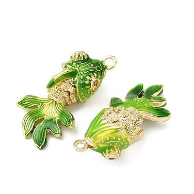 Brass Micro Pave Cubic Zirconia Pendants X1-KK-D019-30B-G-1
