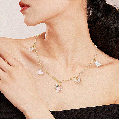 304 Stainless Steel Paperclip Chains Necklaces & Bracelet Jewelry Sets SJEW-SC0001-07G-1