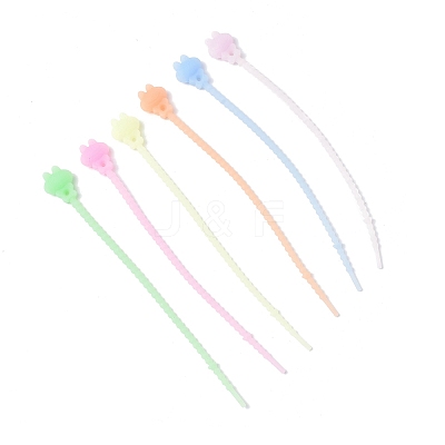 Luminous Silicone Cable Zip Ties AJEW-P104-01A-1