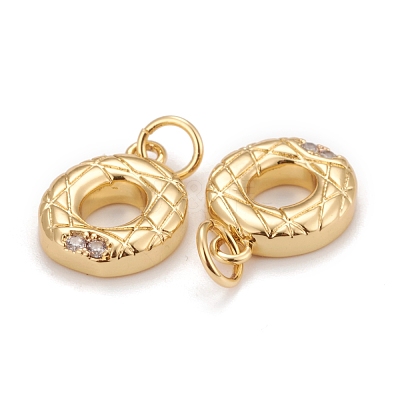 Rack Plating Eco-friendly Brass Micro Pave Clear Cubic Zirconia Charms KK-D072-01G-O-NR-1