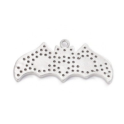 Rack Plating Brass Cubic Zirconia Pendants KK-D031-09P-02-1