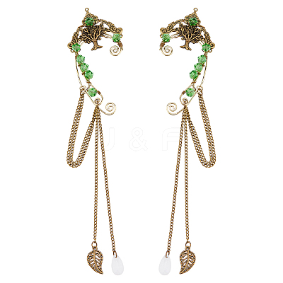 1 Pair Alloy Tree Cuff Earrings EJEW-HS0001-23A-1